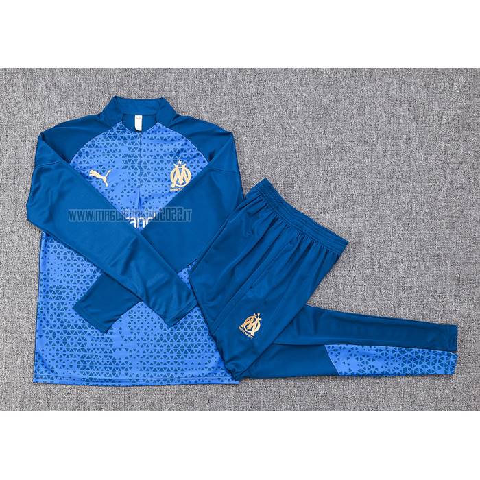 Tuta da Track de Felpa del Olympique Marsiglia 2023-2024 Blu Oscuro
